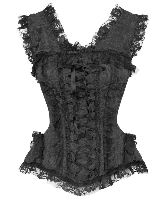 Ferapont Burlesque Black Brocade Corset
