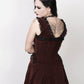 Agrafena Halter Burlesque Dress in Brown Velvet