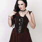 Agrafena Halter Burlesque Dress in Brown Velvet