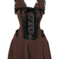 Agrafena Halter Burlesque Dress in Brown Velvet