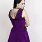 Camelia Halter Burlesque Dress in Purple Velvet