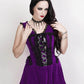 Camelia Halter Burlesque Dress in Purple Velvet