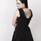 Finka Halter Burlesque Dress in Black Velvet