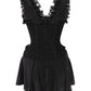 Finka Halter Burlesque Dress in Black Velvet