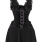 Finka Halter Burlesque Dress in Black Velvet