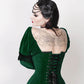 Fima Gothic Overbust Green Corset with Attached Sleeve