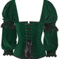 Fima Gothic Overbust Green Corset with Attached Sleeve