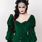 Fima Gothic Overbust Green Corset with Attached Sleeve