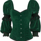 Fima Gothic Overbust Green Corset with Attached Sleeve