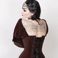 Laryn Overbust Brown Corset with Attached Sleeve