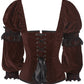 Laryn Overbust Brown Corset with Attached Sleeve
