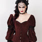 Laryn Overbust Brown Corset with Attached Sleeve