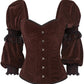 Laryn Overbust Brown Corset with Attached Sleeve
