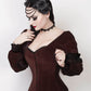 Laryn Overbust Brown Corset with Attached Sleeve