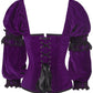 Robbie Gothic Overbust Purple Corset with Attached Sleeve