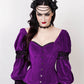 Robbie Gothic Overbust Purple Corset with Attached Sleeve