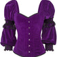 Robbie Gothic Overbust Purple Corset with Attached Sleeve