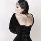 Agostina Gothic Overbust Black Corset with Attached Sleeve