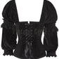 Agostina Gothic Overbust Custom Made Black Corset with Attached Sleeve