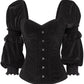 Agostina Gothic Overbust Black Corset with Attached Sleeve