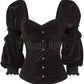 Agostina Gothic Overbust Custom Made Black Corset with Attached Sleeve