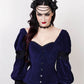 Aglaia Gothic Overbust Blue Corset with Attached Sleeve
