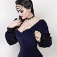 Aglaia Gothic Overbust Blue Corset with Attached Sleeve