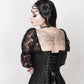 Faddei Lace Overlay Black Overbust Corset with Attached Sleeve