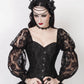 Faddei Lace Overlay Black Overbust Custom Made Corset with Attached Sleeve