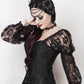 Faddei Lace Overlay Black Overbust Corset with Attached Sleeve