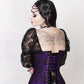 Rolph Lace Overlay Purple Overbust Corset with Attached Sleeve
