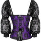Rolph Lace Overlay Purple Overbust Corset with Attached Sleeve
