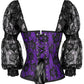 Rolph Lace Overlay Purple Overbust Custom Made Corset with Attached Sleeve