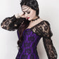 Rolph Lace Overlay Purple Overbust Corset with Attached Sleeve