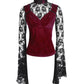 Fidelis Long Flared Sleeve Gothic Maroon Top