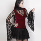 Fidelis Long Flared Sleeve Gothic Maroon Top
