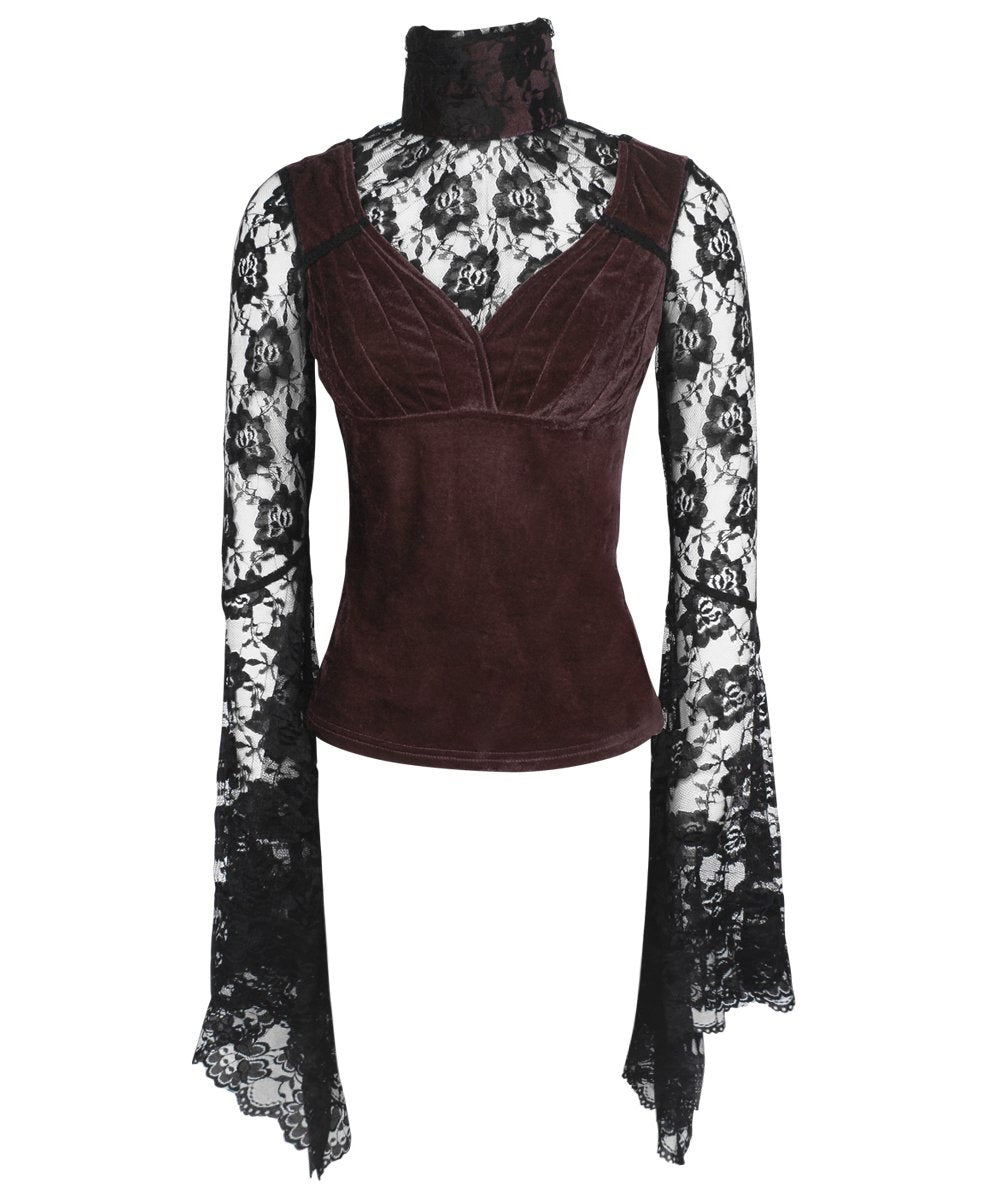 Rexana Long Flared Sleeve Brown Top