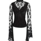 Ajax Long Flared Sleeve Gothic Black Top