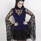 Cicely Long Flared Sleeve Gothic Blue Top