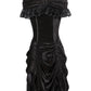 Lanre Burlesque Black Velvet Off Shoulder Dress