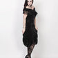 Lanre Burlesque Black Velvet Off Shoulder Dress