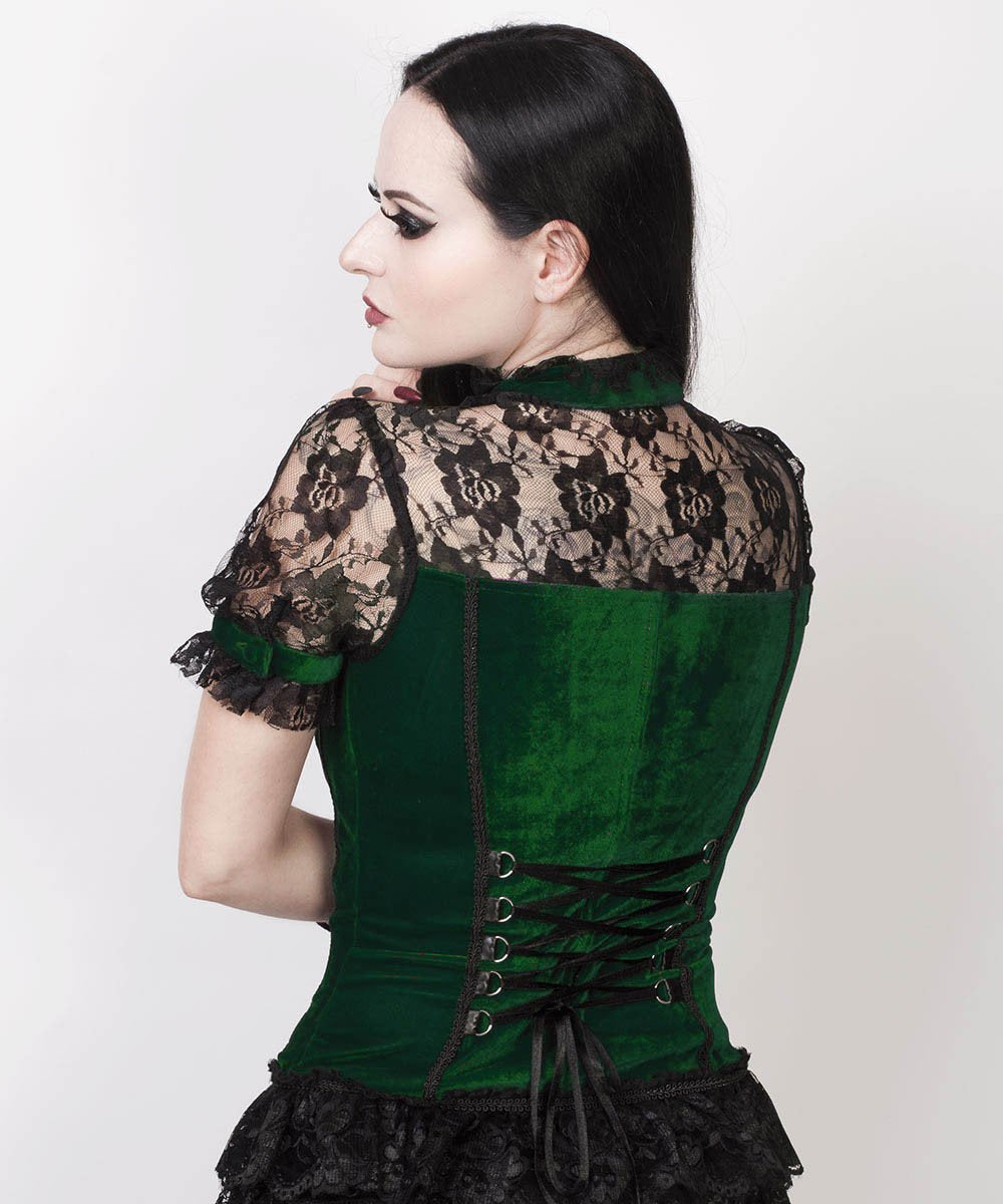Leofric Gothic Top in Green Velvet