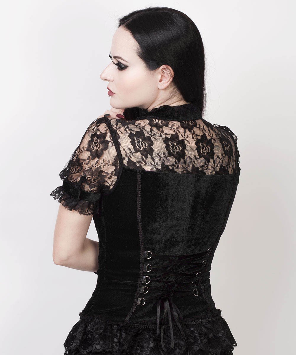 Agrippa Gothic Top in Black Velvet