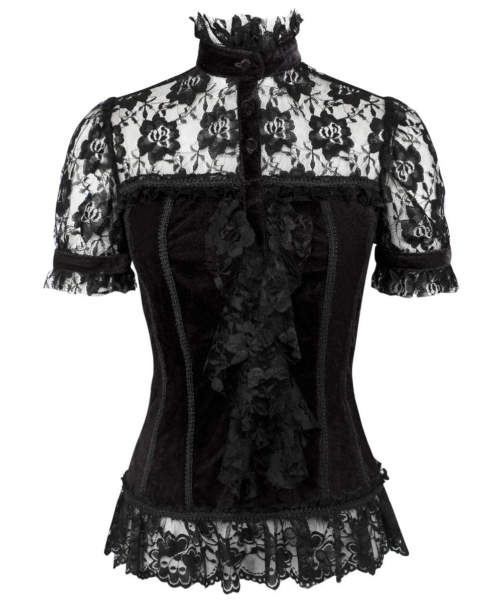 Agrippa Gothic Top in Black Velvet