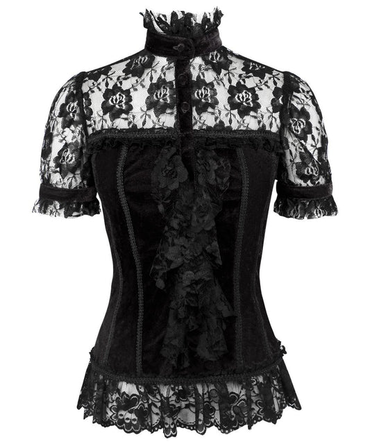 Agrippa Gothic Top in Black Velvet