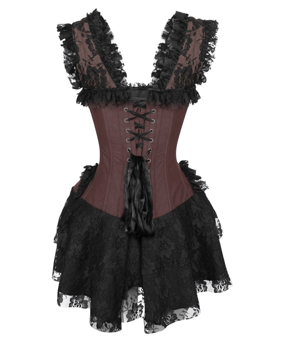 Caetlin Brown Halter Burlesque Corset Dress