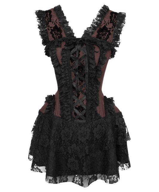 Caetlin Brown Halter Burlesque Corset Dress