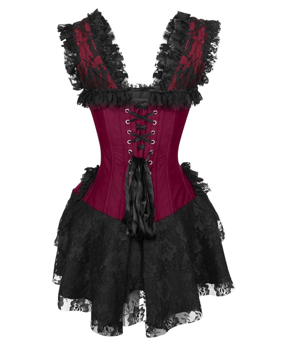 Ferdie Magenta Halter Burlesque Corset Dress