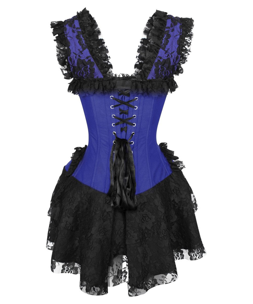 Reino Blue Halter Burlesque Corset Dress