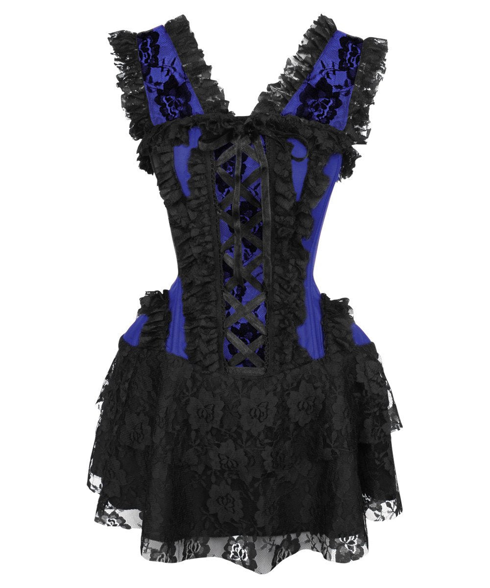 Reino Blue Halter Burlesque Corset Dress